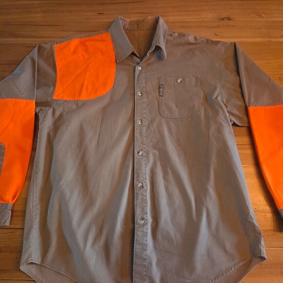 Columbia Sportswear Khaki Men's Hunting Shirt Blaze Orange Accent Size XL - Picture 1 of 6